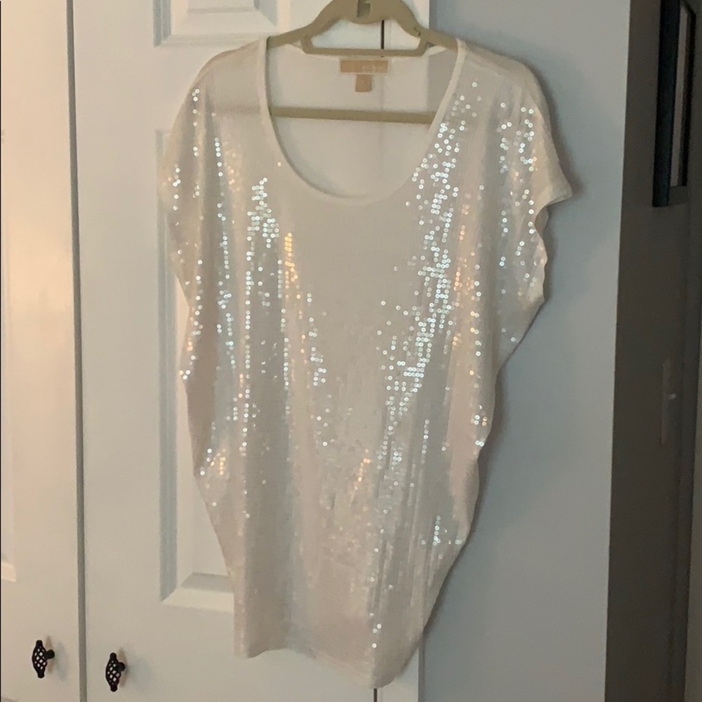 Michael Kors White Sequin Top
